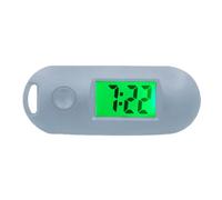 OEUVREBY Orologio elettronico digitale con funzione luminosa, portatile e pratico, idea regalo in ABS, orologio da tasca elettronico digitale con foro per appenderlo, verde, Grigio, as description