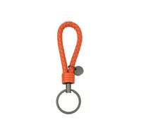 OEUVREBY Portachiavi in corda intrecciata carino, resistente all'usura, da appendere, durevole, portachiavi per auto, in metallo, verde, 3,3 x 9 cm, Arancione: 3,3 x 9 cm, 3.3*9 cm