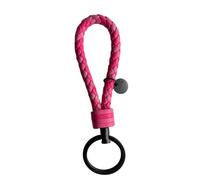 OEUVREBY Portachiavi in corda intrecciata carino, resistente all'usura, da appendere, durevole, portachiavi per auto, in metallo, verde, 3,3 x 9 cm, Rosa rossa 3,3 x 9 cm, 3.3*9 cm