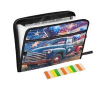 of July Blue Truck Palloncini Cartella di File Espandibile 13 Tasche Fisarmonica File Organizer con Etichette A4 Formato Lettera Organizzatore Documenti con Cerniera Cartelle di Archiviazione