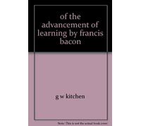 of the advancement of learning by francis bacon