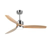 OFANTOP Ventilatore da soffitto moderno in legno, 132 cm, con illuminazione, telecomando, silenzioso, motore DC commutabile per camera da letto, soggiorno e garage, legno naturale