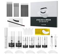 Ofanyia 4 in 1 Lash Lift & Brow Lamination con kit di colore nero, kit di permanente per ciglia e kit di laminazione per sopracciglia, arricciatura rapida e colorazione voluminosa