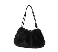Ofcwoa Borsa in peluche, accessorio alla, graziosa borsa a tracolla invernale, per feste, appuntamenti, attività all'aperto, viaggi, escursioni, inverno, autunno, donna, Nero, descrizione