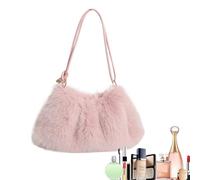 Ofcwoa Borsa in peluche, accessorio alla, graziosa borsa a tracolla invernale, per feste, appuntamenti, attività all'aperto, viaggi, escursioni, inverno, autunno, donna, Colore: rosa.,