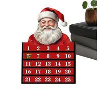 Ofcwoa Conto alla rovescia fino a Natale con Babbo Natale, decorazione per giocattoli in legno, conto alla rovescia, calendario per le vacanze, per le vacanze, le classi, gli adolescenti, le ragazze e