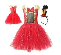 Ofcwoa Schiaccianoci per bambine, grazioso tutù natalizio con fiocco e | Costume da schiaccianoci per cosplay, giochi di ruolo, feste in maschera, carnevale, feste e balli di fine anno