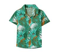 ofeirhz Colore ragazzo ragazzo stampa botanica bavero monopetto cardigan spiaggia camicia manica lunga t-shirt ragazzi (J, 3-6 mesi)