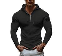 ofeirhz Felpe con cappuccio da uomo Uk leggera con zip a un quarto con cappuccio a maniche lunghe pullover atletico felpa con coulisse elasticizzata protezione solare felpa slim fit tempo libero
