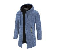 ofeirhz Giacche invernali da uomo con zip intera, giacca in pile con cappuccio slim fit foderato in pile cappotti riscaldanti con coulisse e tasche con cerniera Utility Top Coat Tempo libero, golf