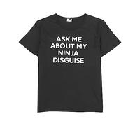 ofeirhz Maglietta a compressione senza maniche per ragazzi, con scritta "Ask Me", divertente maglietta con scollo rotondo, a maniche corte, da 3 a 14 anni (nero, 7-8 anni)