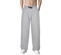 ofeirhz Pantaloni da jogging da uomo leggeri traspiranti rilassati da uomo a gamba dritta casual pantaloni della tuta con coulisse in vita elasticizzata pantaloni da jogging pantaloni da jogging