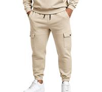 ofeirhz Pantaloni della tuta da uomo in tessuto elasticizzato per tutto il | Multi tasche orlo elasticizzato lavoro joggers autunno inverno caldo pesante pantaloni cargo outdoor escursionismo campeggio
