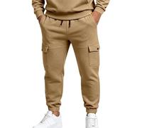 ofeirhz Pantaloni della tuta da uomo in tessuto elasticizzato per tutto il | Multi tasche orlo elasticizzato lavoro joggers autunno inverno caldo pesante pantaloni cargo outdoor escursionismo campeggio