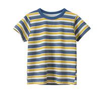 ofeirhz Supremacy - Camicia a righe mimetiche a maniche corte, girocollo, per bambini 4 anni, colore giallo, 3-4 anni