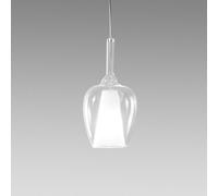 OFELIA S/10 - VETRO TRASPARENTE E PORTALAMPADA BIANCO 1 LUCE ATTACCO E27 CAVO TRASPARENTE SENZA BASE DI ATTACCO D.20CM