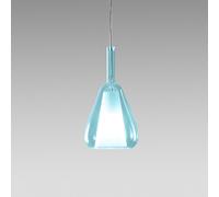 OFELIA S/11 - VETRO BLU-TRASPARENTE E PORTALAMPADA BIANCO 1 LUCE ATTACCO E27 CAVO TRASPARENTE SENZA BASE DI ATTACCO D.20CM H.38,2CM
