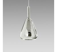 OFELIA S/11 - VETRO CROMO SPECCHIATO E PORTALAMPADA BIANCO 1 LUCE ATTACCO E27 CAVO TRASPARENTE SENZA BASE DI ATTACCO D.20CM H.38,2CM
