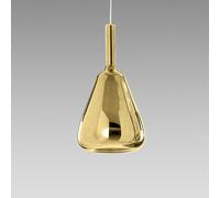 OFELIA S/11 - VETRO ORO SPECCHIATO E PORTALAMPADA BIANCO 1 LUCE ATTACCO E27 CAVO TRASPARENTE SENZA BASE DI ATTACCO D.20CM H.38,2CM