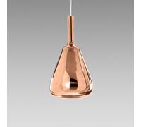 OFELIA S/11 - VETRO RAME SPECCHIATO E PORTALAMPADA BIANCO 1 LUCE ATTACCO E27 CAVO TRASPARENTE SENZA BASE DI ATTACCO D.20CM H.38,2CM
