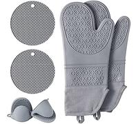 Ofen Handschuhe Set Hitzebeständig Ofen Guanti mit Mini Premio Topf Halter Und Isolierung Opaco Antiscivolo Küche Guanti für Grillen Kochen Backen Griglia
