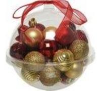 OFF BOX 30 PALLINE ROSSO/ORO/GLITTER D.3