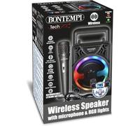 Bontempi | Mini Speaker Wireless con Microfono e Luci RGB, 125x125x180mm, Funzione Radio