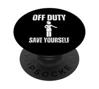 Off Duty Salva te stesso Sarcastico Cabin Crew Assistente di volo PopSockets PopGrip Adesivo