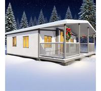 Off-Grid Tiny Home Kit, Piccole case modulari in cui vivere - Casa contenitore prefabbricata portatile con struttura pieghevole, portico anteriore per vita remota e affitto