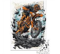 Off-Motocicletta da strada che sfreccia sulla sabbia nera vulcanica, Puzzle Sostenibili Con Motivi Per Adulti Da Gioco in Legno Di Alta Qualità 70x50cm/1000pcs