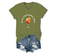 Off My Tit On Aperol Spritz, maglietta Aperol Spritz, Off My Tit On Aperol Spritz con scollo a V, Verde, M