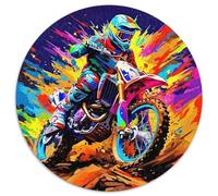 Off-road Motorcycle 1000 Pezzis Rotonda Puzzle Classico Animali Di Tutto Il Mondo Per Regali Educativi Per Bambini Difficile E Impossibile Idea Regalo Per Lei O Lui 1000pcs (67.5x67.5cm)