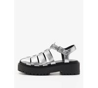Off The Hook - Cally - Sandali western in pelle color argento con fascetta 40