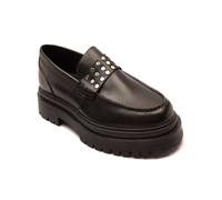 Off The Hook - Hendrix - Mocassini da uomo in pelle color nero con suola rialzata 45
