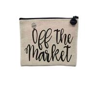 Off The Market Amour Fiancé - Astuccio in lino per il trucco in tela, 15 x 10 cm, lino, 15 x 10 cm, Astuccio per il trucco