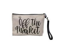 Off The Market Amour Fiancé - Astuccio in lino per il trucco in tela, 15 x 10 cm, lino, 23.5 x 15 cm, Astuccio per il trucco