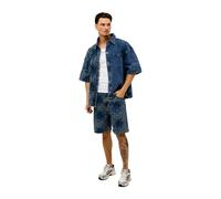 Off The Pitch - Camicia in Denim Stampata Fraktur - - Shirts - Uomo - Blu - S