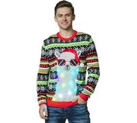 OFF THE RACK Christmas Sweater Maglione, Mr Llama Lover, Small Unisex-Adulto