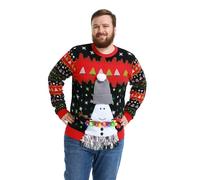 OFF THE RACK Maglione natalizio unisex da uomo e da donna, divertente, a LED, luminoso, per Natale, Sequin Snowman Shake Off, 3XL