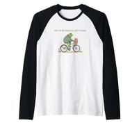 off To Be Radical Left Frog And Cat in Bicicletta Maglia con Maniche Raglan