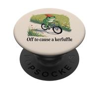Off to Cause a kerfuffle divertente rana in bicicletta PopSockets PopGrip Adesivo