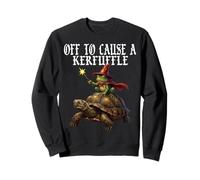 off to Cause a Kerfuffle Funny Whimsical Frog Wizard Turtle Felpa