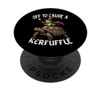 Off to Cause a Kerfuffle Funny Whimsical Frog Wizard Turtle PopSockets PopGrip Adesivo