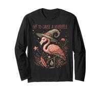 off To Cause A Kerfuffle Wizarding Magic Funny Flamingo Maglia a Manica