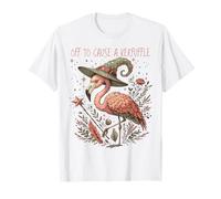 off To Cause A Kerfuffle Wizarding Magic Funny Flamingo Maglietta