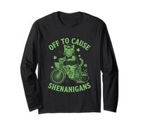 off To Cause Shenanigans Tabby Cat San Patrizio Maglia a Manica