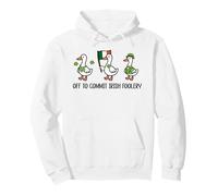off to Commit Irish Foolery Flag St Patricks Funny Goose Felpa con Cappuccio