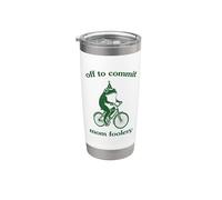 Off to Commit Mom Foolery Funny Dad Frog Mother Graphic Bicchiere termico in acciaio inox doppia parete