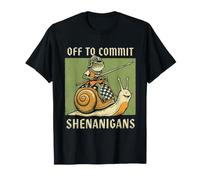 off To Commit Shenanigans Rana Cavalcando Lumaca Meme Maglietta