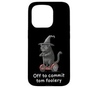 Off to Commit Tom Foolery - Divertente gatto strega Halloween Custodia per iPhone 15 Pro